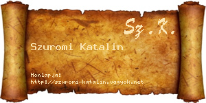 Szuromi Katalin névjegykártya
